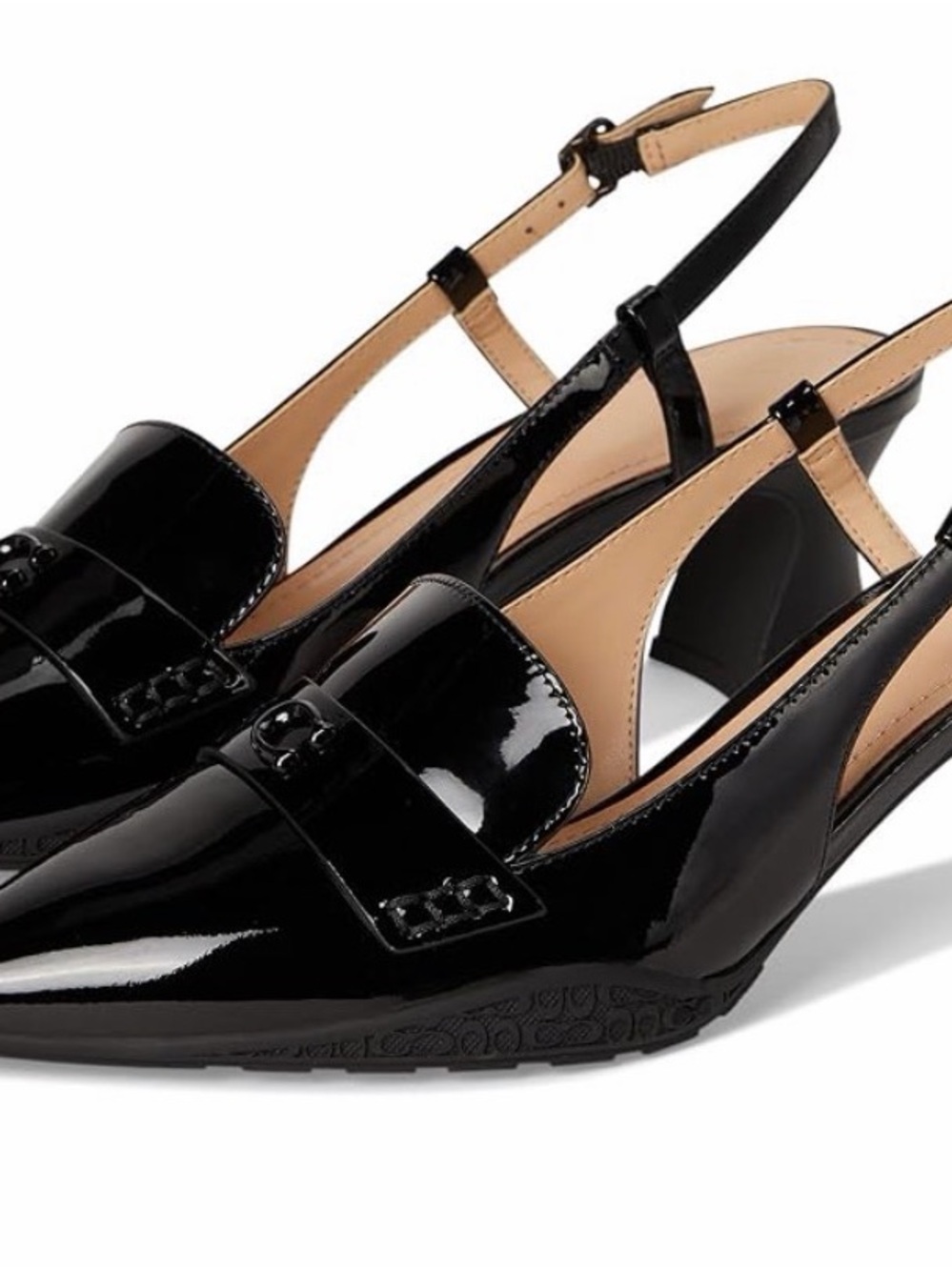 COACH NIKOLA Patent Leather Black Slingback ***NIB***